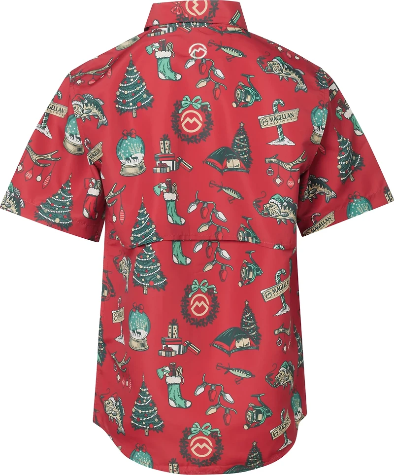 Magellan Outdoors Boys' Laguna Madre Holiday Illustrations Fishing Shirt