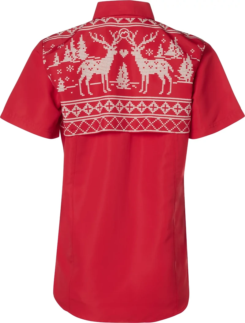 Magellan Outdoors Women's Laguna Madre Scenic Deer Button Up Fishing Shirt