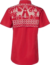 Magellan Outdoors Women's Laguna Madre Scenic Deer Button Up Fishing Shirt