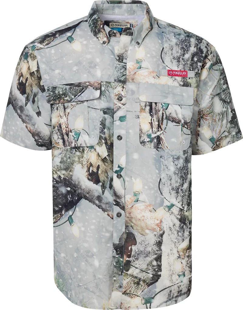 Magellan Outdoors Men's Laguna Madre Holiday Mossy Oak Break-Up Country Snowdrift 2.0 Fishing Shirt