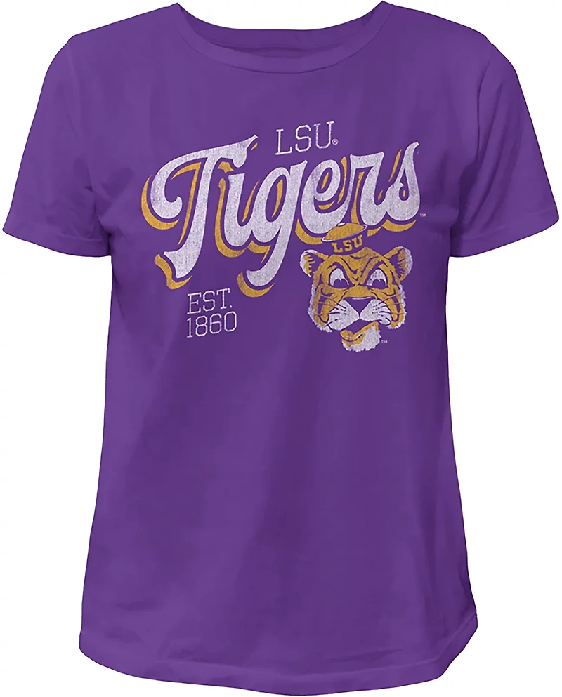 WILDCAT RETRO Women's LSU Script Boxy T-shirt