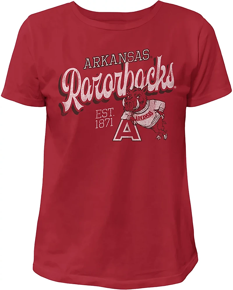 WILDCAT RETRO Women's Arkansas Script Boxy T-shirt