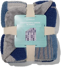 Magellan Outdoors Sherpa and Solid Polar Bear Throw Blanket