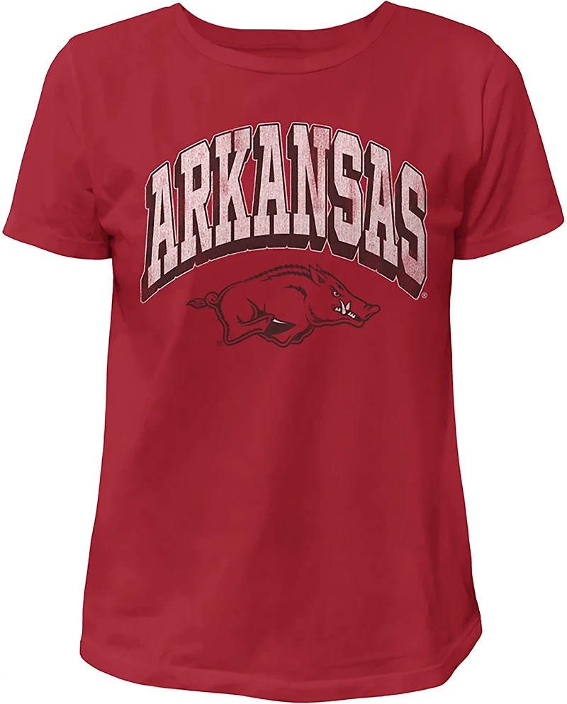 WILDCAT RETRO Women's Arkansas Arch Shadow Boxy T-shirt