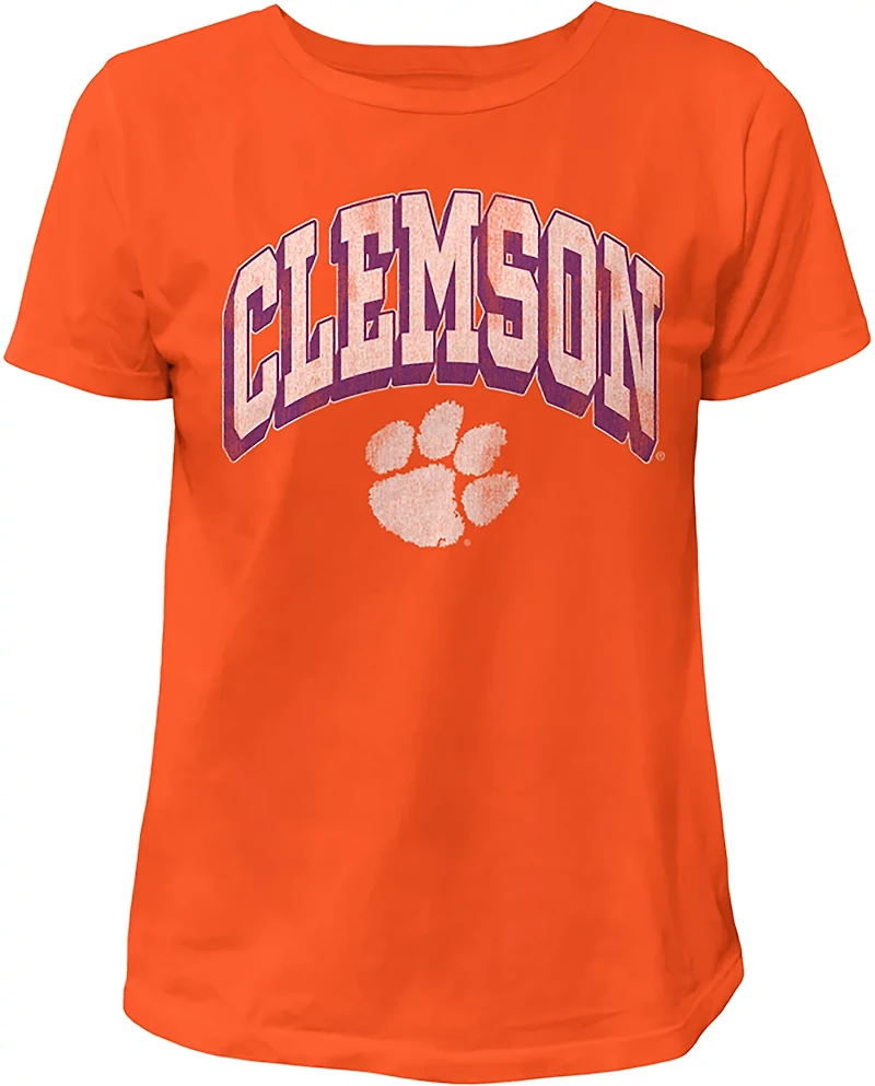 WILDCAT RETRO Women's Clemson Arch Shadow Boxy T-shirt