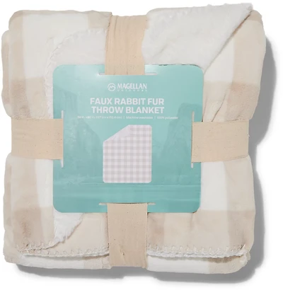 Magellan Outdoors 300GSM 50x60 Coco and Rabbit Fur Throw Blanket