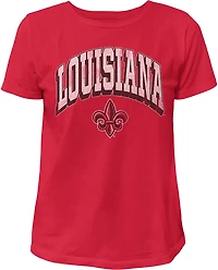WILDCAT RETRO Women's Louisiana-Lafayette Arch Shadow Boxy T-shirt