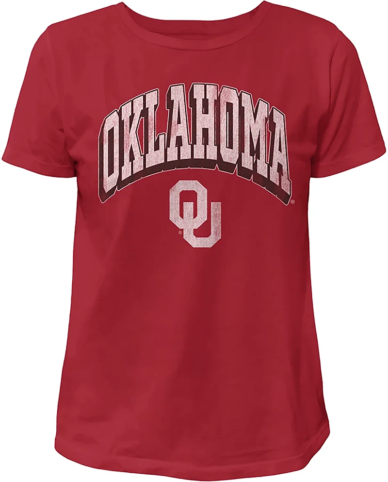 WILDCAT RETRO Women's Oklahoma Arch Shadow Boxy T-shirt