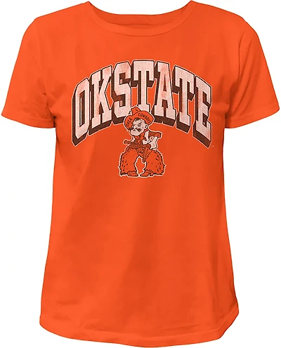 WILDCAT RETRO Women's Oklahoma State Arch Shadow Boxy T-shirt