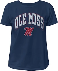 WILDCAT RETRO Women's Ole Miss Arch Shadow Boxy T-shirt