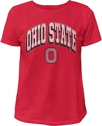 WILDCAT RETRO Women's Ohio State Arch Shadow Boxy T-shirt