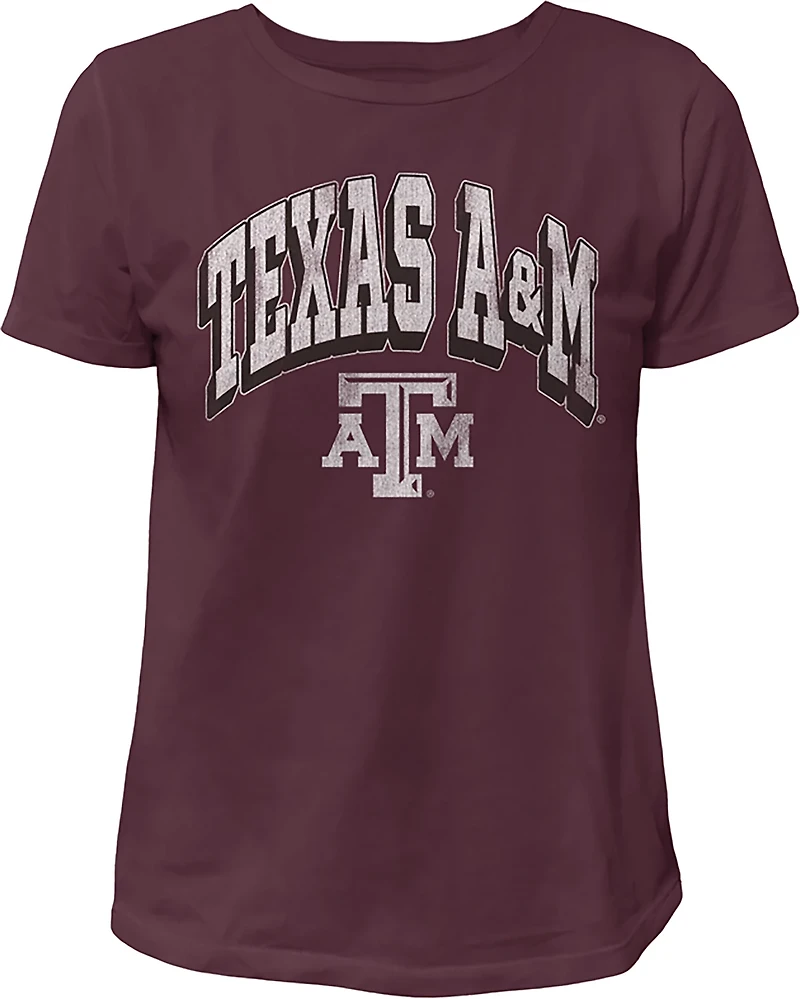 WILDCAT RETRO Women's Texas A&M Arch Shadow Boxy T-shirt