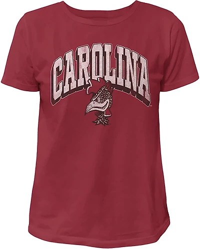 WILDCAT RETRO Women's South Carolina Arch Shadow Boxy T-shirt