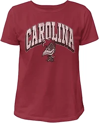 WILDCAT RETRO Women's South Carolina Arch Shadow Boxy T-shirt