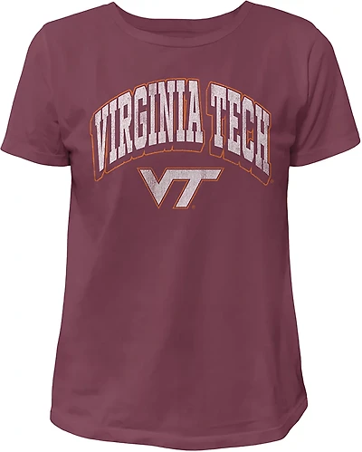 WILDCAT RETRO Women's Virginia Tech Arch Shadow Boxy T-shirt