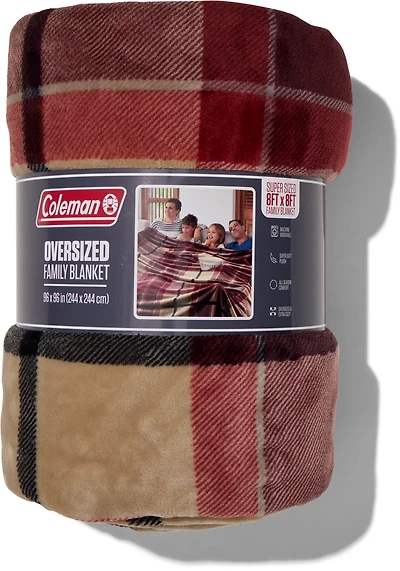 Coleman Oversize 96x96 Denver Kenway Rust Plaid Family Blanket