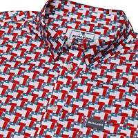 BURLEBO Men's Texas Pride Performance Button Up T-shirt