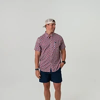 BURLEBO Men's Texas Pride Performance Button Up T-shirt