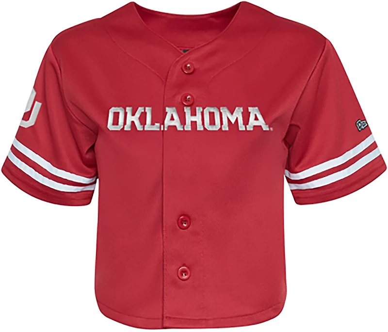 Hype and Vice Women's Oklahoma Sooners Cropped Football Jersey