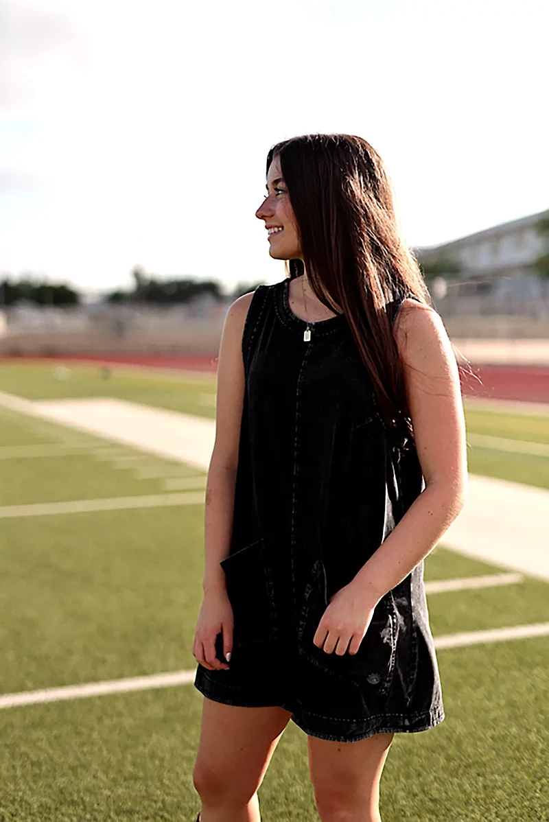 Jadelynn Brooke Girls' Mineral Wash Tailgate Romper