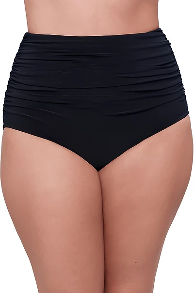Trimshaper Women's Plus Solid High Shirred Brief