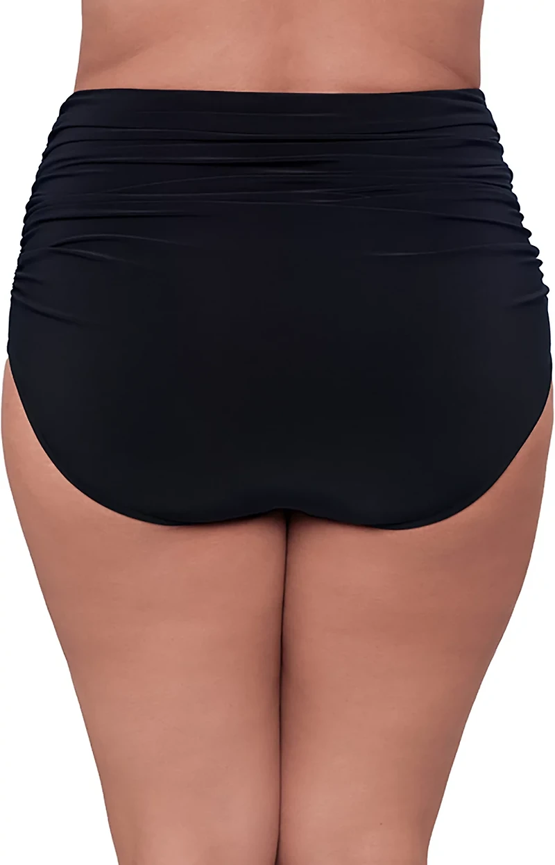 Trimshaper Women's Plus Solid High Shirred Brief
