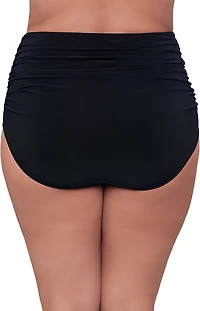 Trimshaper Women's Plus Solid High Shirred Brief