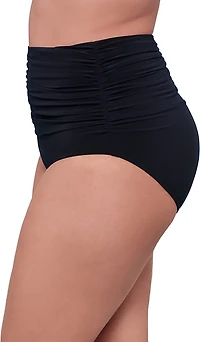 Trimshaper Women's Plus Solid High Shirred Brief