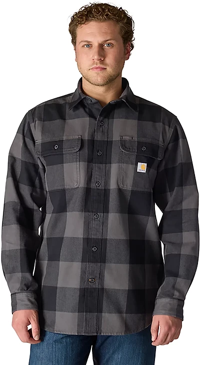 Carhartt Men's Loose Fit Heavyweight Flannel Long-Sleeve Plaid Shirt