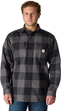 Carhartt Men's Loose Fit Heavyweight Flannel Long-Sleeve Plaid Shirt