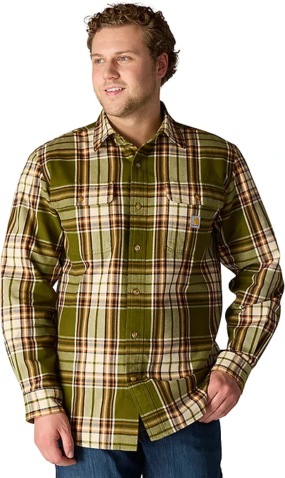 Carhartt Men's Loose Fit Heavyweight Flannel Long-Sleeve Plaid Shirt