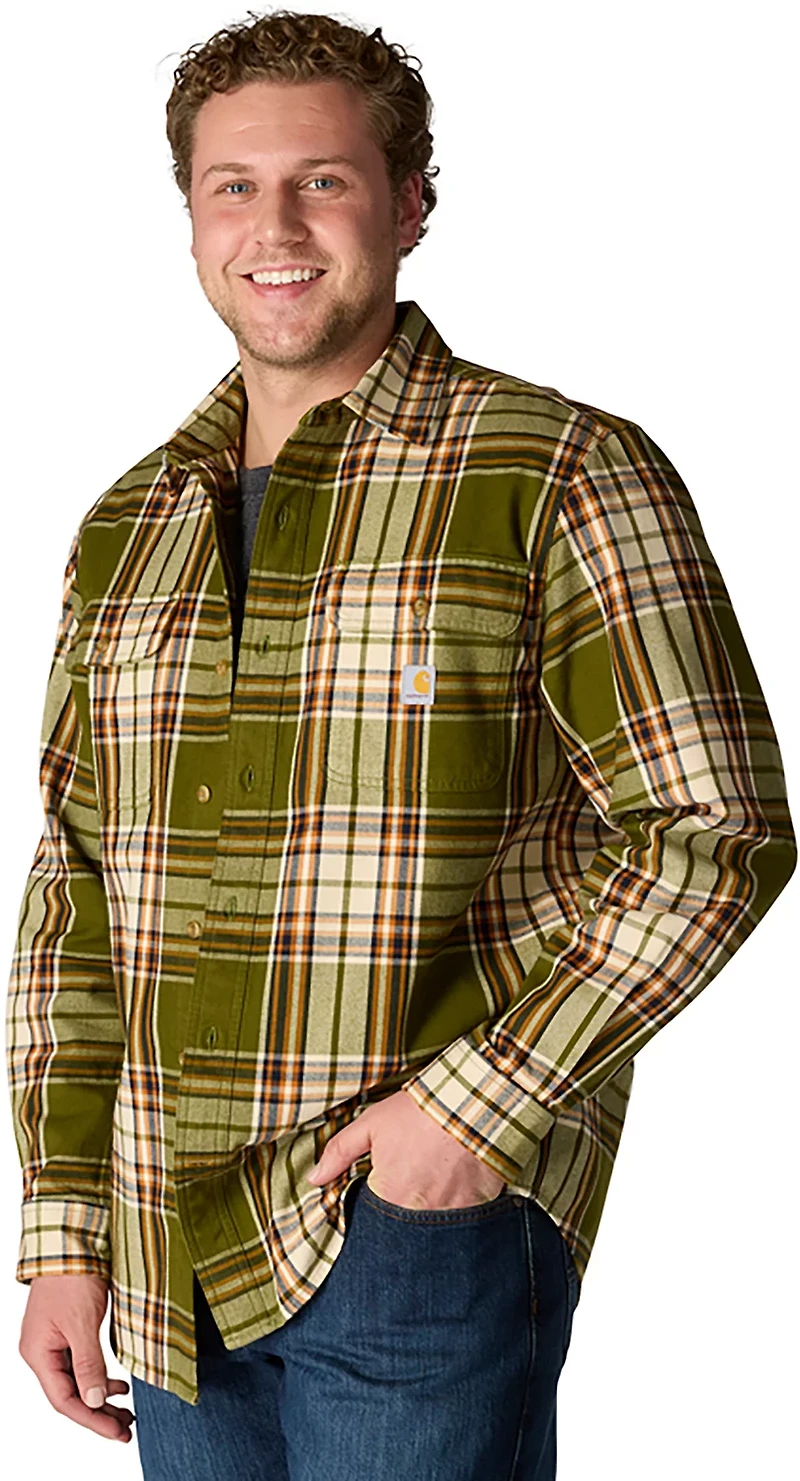 Carhartt Men's Loose Fit Heavyweight Flannel Long-Sleeve Plaid Shirt
