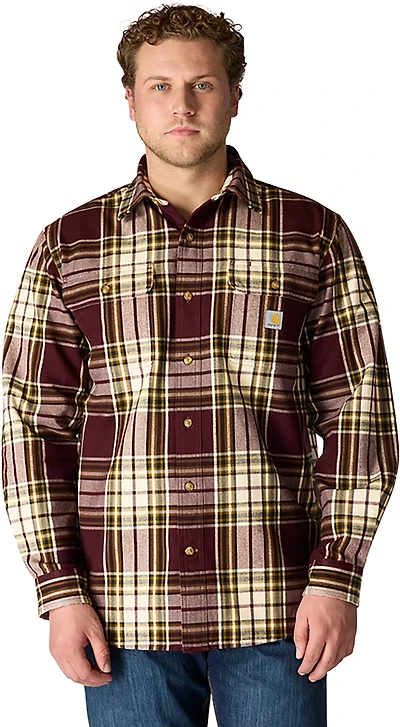Carhartt Men's Loose Fit Heavyweight Flannel Long-Sleeve Plaid Shirt