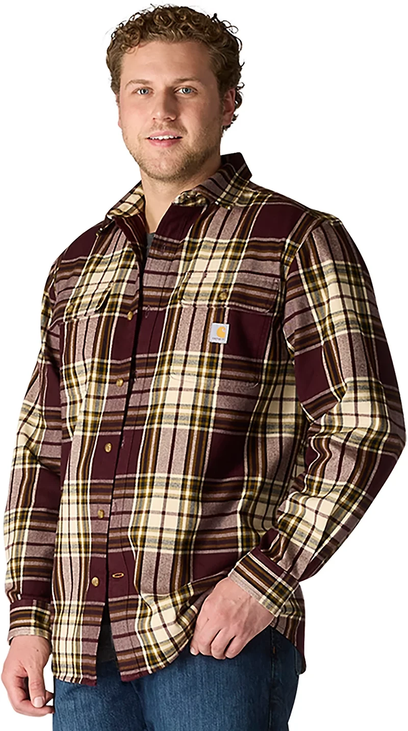 Carhartt Men's Loose Fit Heavyweight Flannel Long-Sleeve Plaid Shirt