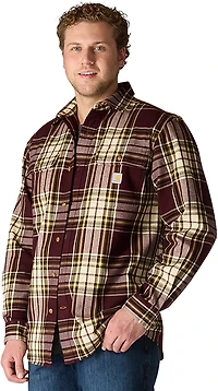 Carhartt Men's Loose Fit Heavyweight Flannel Long-Sleeve Plaid Shirt