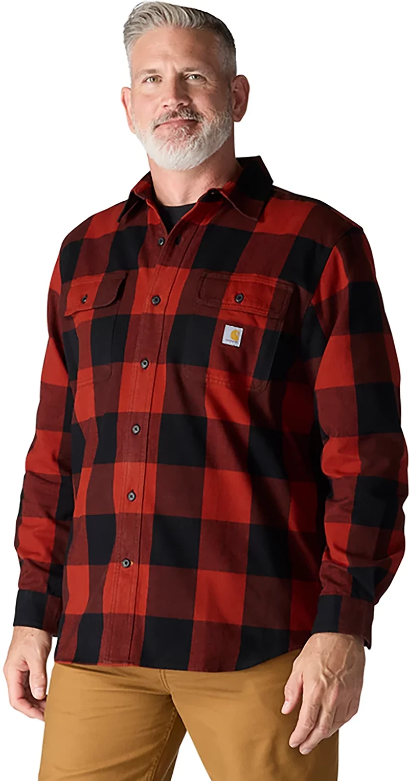 Carhartt Men's Loose Fit Heavyweight Flannel Long-Sleeve Plaid Shirt