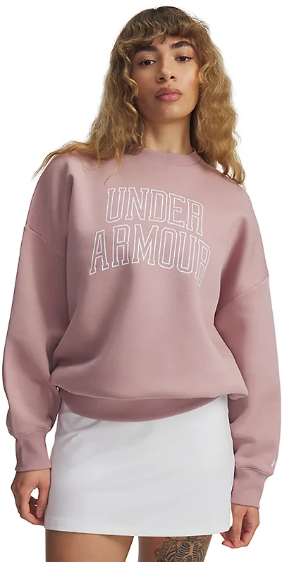 Under Armour Women's Rival Fleece Oversized Varsity Crew Sweatshirt