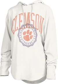 Pressbox Women's Clemson Lawrence San Bruno Hooded Long Sleeve Top