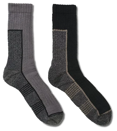 Magellan Outdoors Adults' Accented Stripes Thermal Crew Socks 2-Pack
