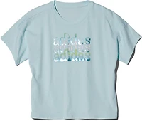 adidas Girls' Adi Stack Drop Shoulder Short Sleeve Graphic T-shirt