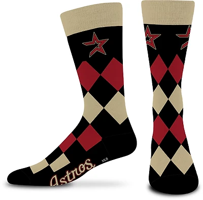 For Bare Feet Adults' Houston Astros Cooperstown Big Argyle Crew Socks