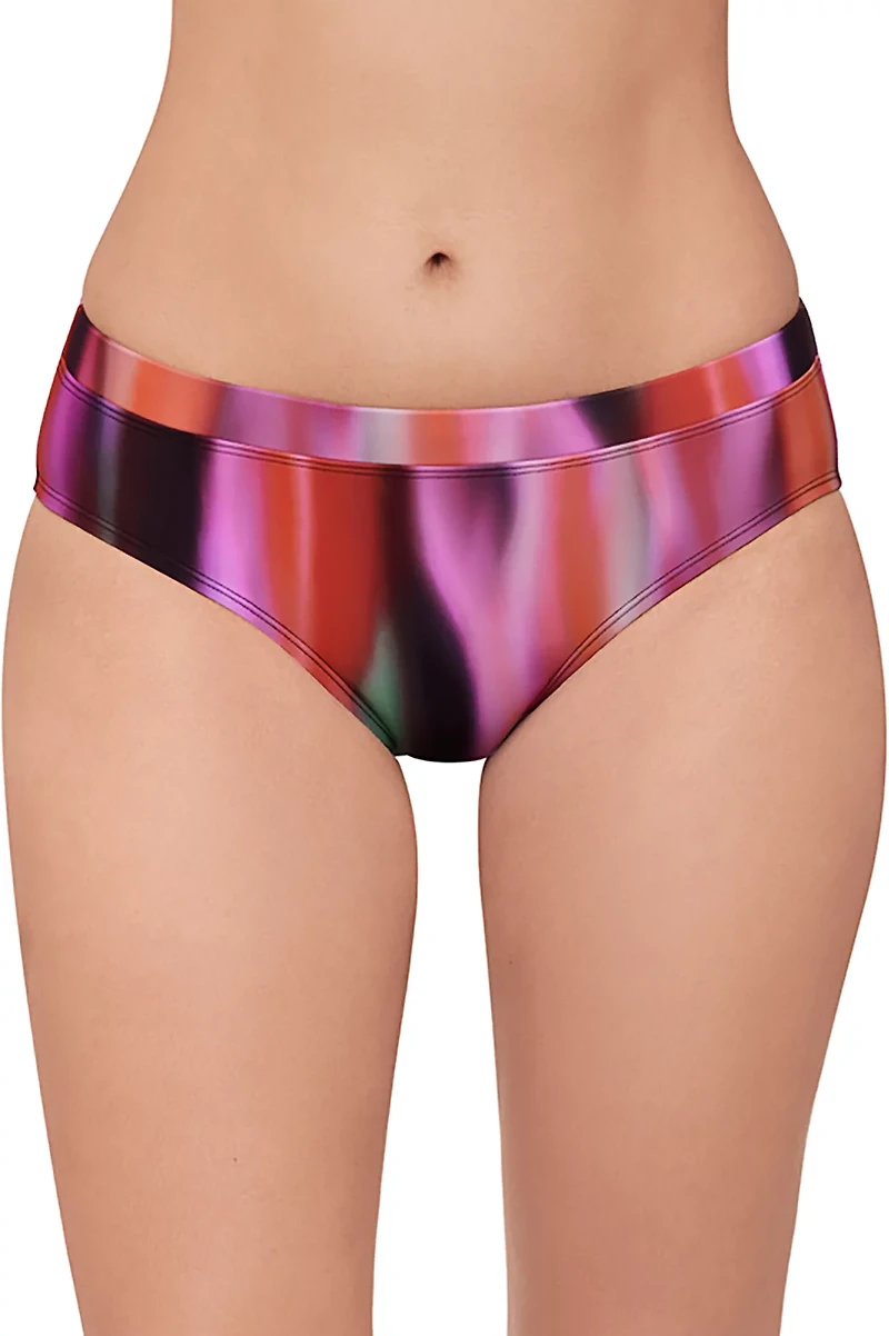 Eco Beach Women's Digital Foliage Tropicali Virtual Stripe Hipster Brief