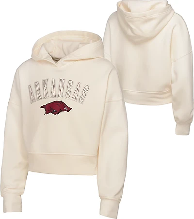 Outerstuff Girls' University of Arkansas Razorbacks Blitz Oversized Crop Hoodie