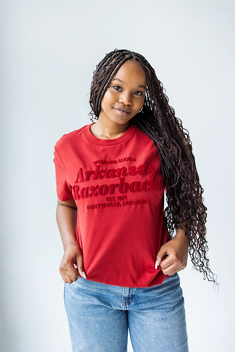 Gameday Social Women's Arkansas Razorbacks Hansen Brush T-shirt