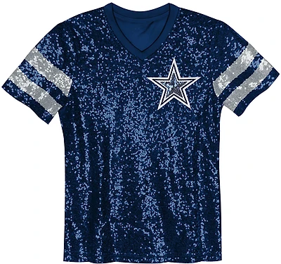 Outerstuff Girls' Dallas Cowboys Glam Stripe Sequin Jersey