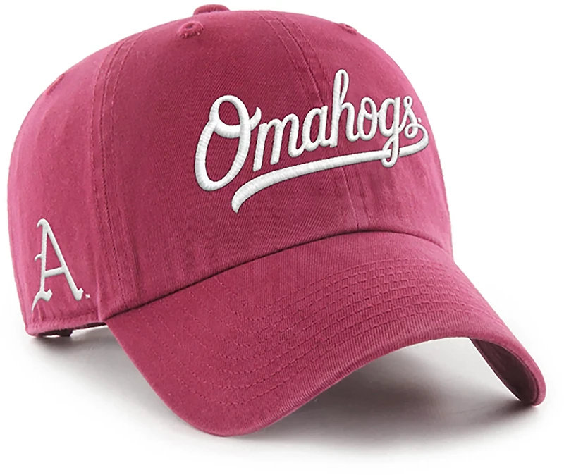 47 Arkansas Omahogs Ballpark Script Shot Clean Up Cap