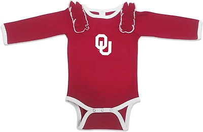 Two Feet Ahead Infants' Oklahoma Color Block Ruffle Shoulder Long Sleeve Creeper