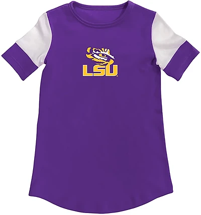 Two Feet Ahead Toddler Girls' LSU Color Block T-shirt Dress