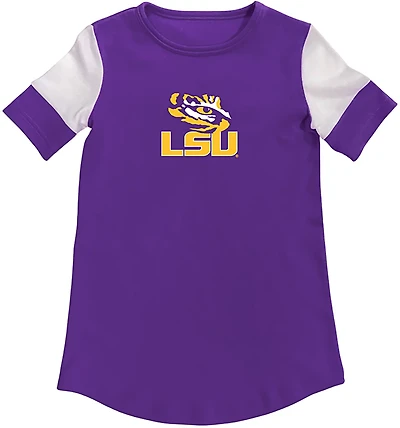 Two Feet Ahead Girls' LSU Color Block T-shirt Dress