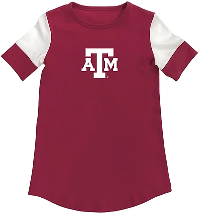 Two Feet Ahead Girls' Texas A&M Color Block T-shirt Dress
